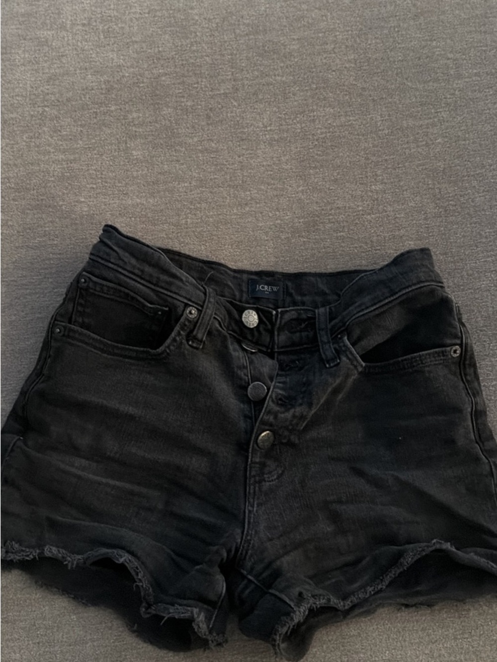 J. Crew Black Denim Shorts with Button Fly
